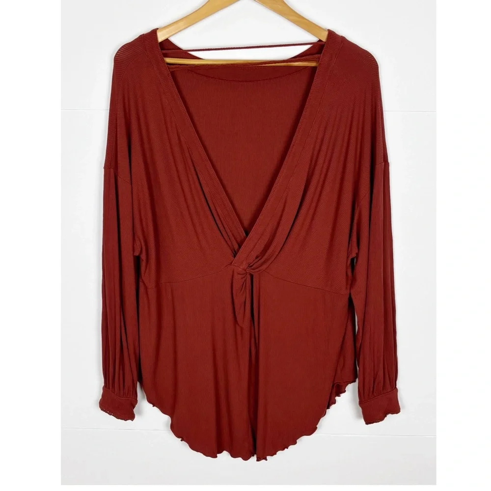 Free People Shimmy Shake Top Size Small Open Back Rust - Picture 6 of 10